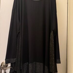 Alembika Black Long Sleeve Tunic with Silver Accents